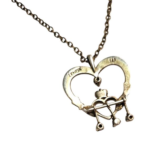 Vintage Lenox Claddagh Heart Pendant Necklace - Picture 3 of 3